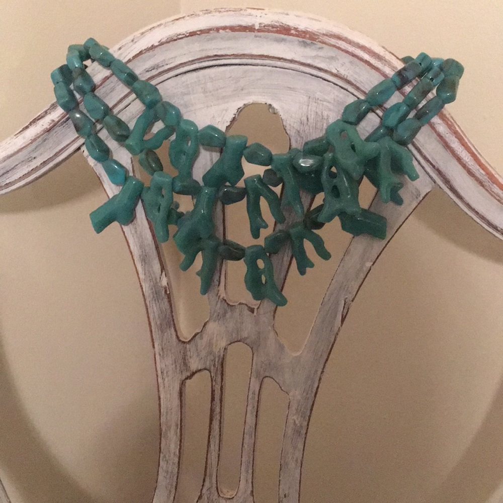 Acrylic turquoise coral necklace